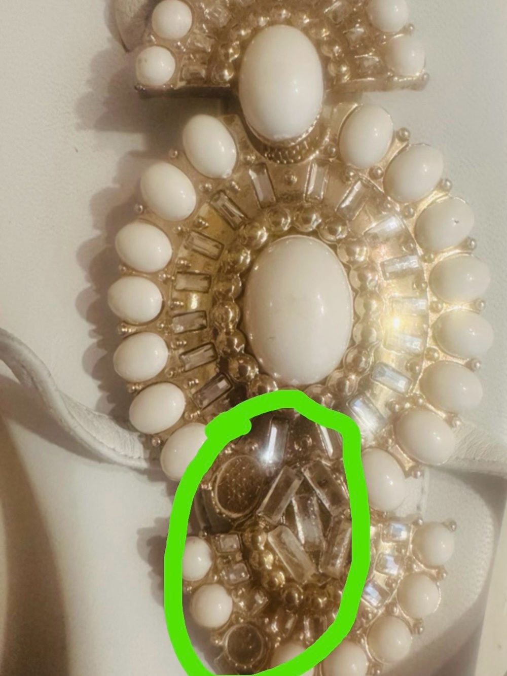 kate spade White Jeweled T-Strap Sandals - Picture 3 of 4